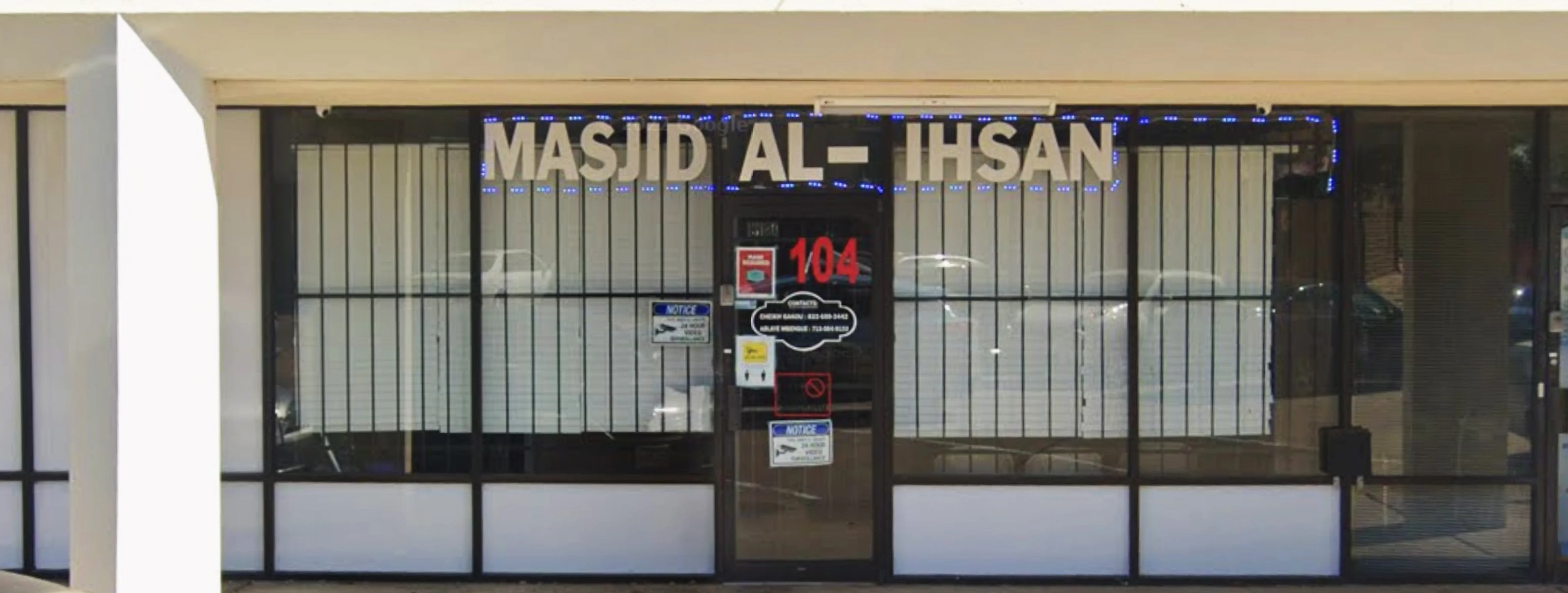 Exterior view of Masjid Al Ihsan Houston building